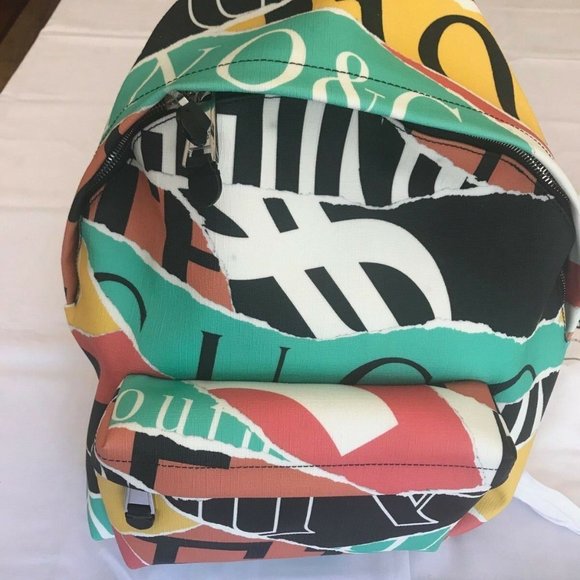 SOLD! Moschino MULTI-COLOR ECO-LEATHER XL BACKPACK FAUX - Picture 8 of 12